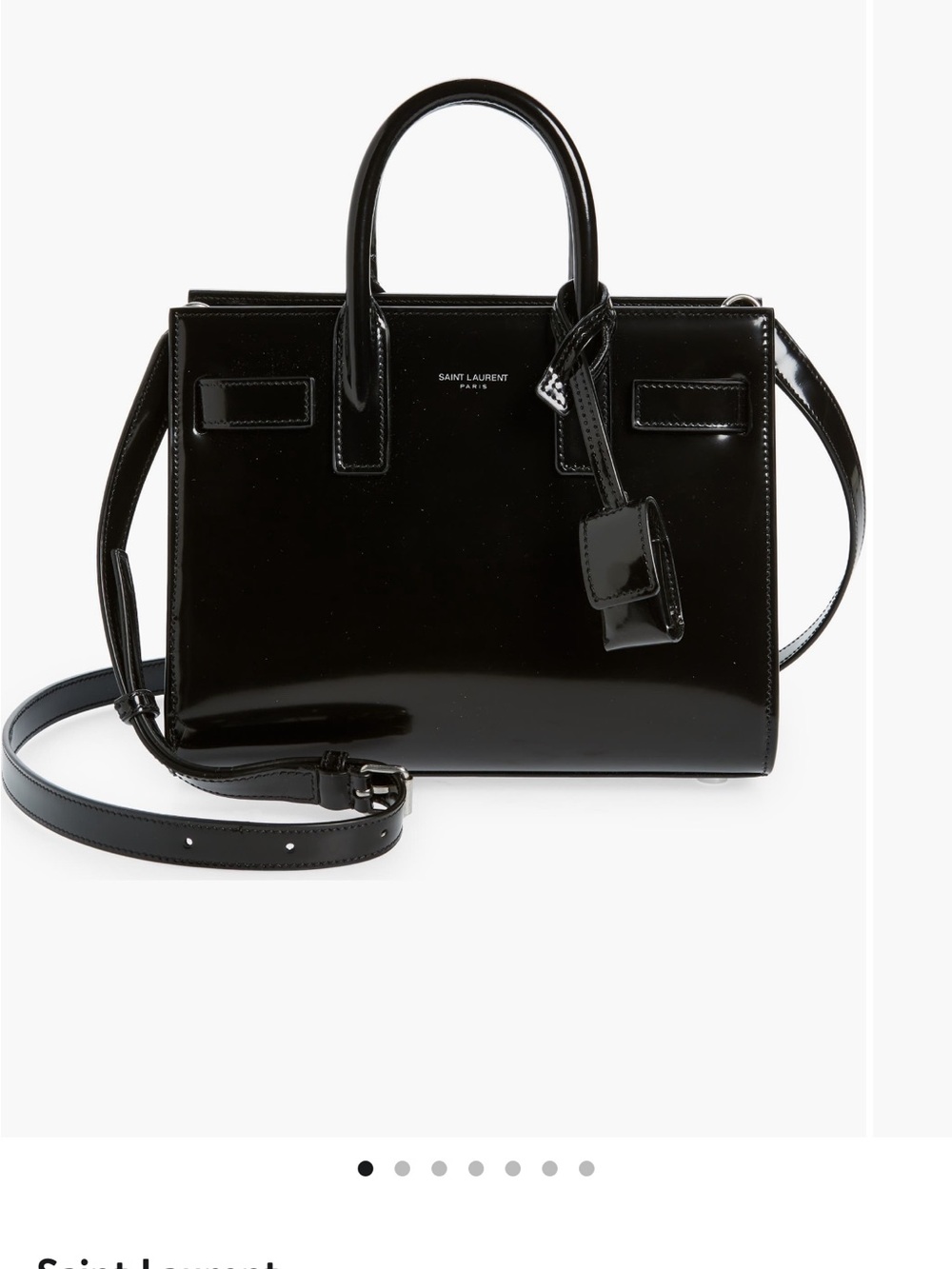 Never used Saint Laurent Nano Sac de Jour Patent Leather Top Handle bag in Black - Picture 9 of 10